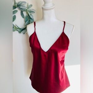 Zara Red Camisole with Fitted Spaghetti Straps